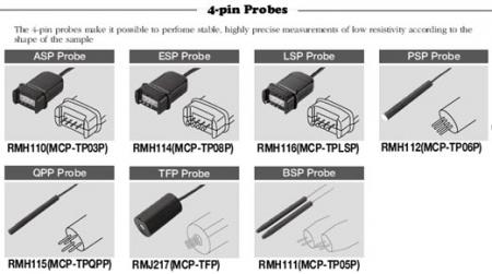 阻抗率計用探頭及校正片：低阻抗計用 LOW RESISTANCE RANGE